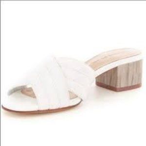 Elegant White Block Heel Sandals